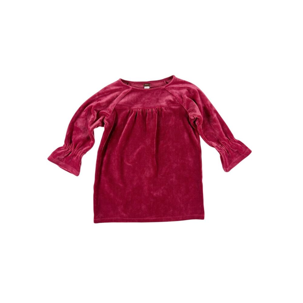 Tea Collection Velour Bell Sleeve Dress Earth Red Size 3